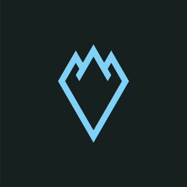 Ice berg logo tasarımı çizim vektör şablonu