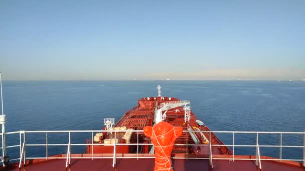 Suez Egypten Ett Stort Containerfartyg Väg Genom Suezkanalen Tidslopp — Stockvideo