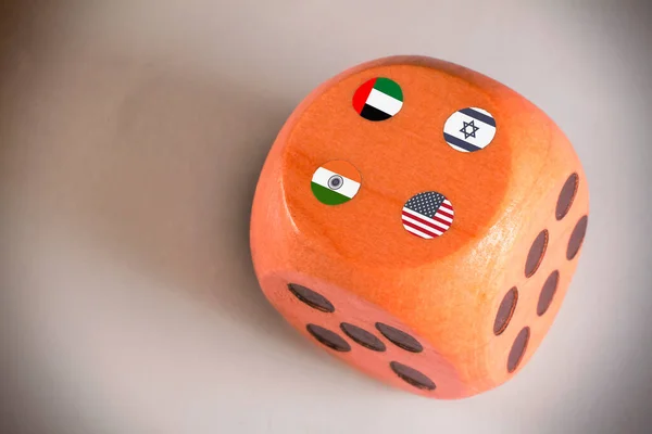 India Israël Wij Verenigde Arabische Emiraten Kleuren Vlaggen Schaakkoning Illustratie — Stockfoto