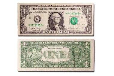 Beyaz arkaplanda bir dolara yakın izole et.