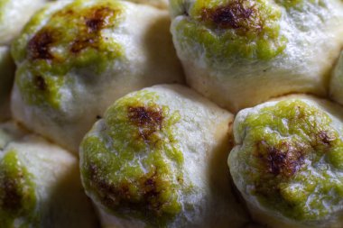 Yüzeyde elma şekeri ya da krema yakın plan.