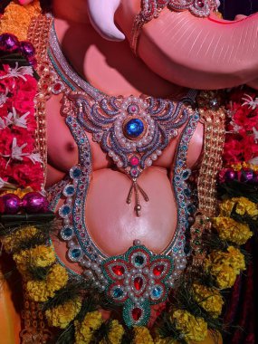 Lord Ganapati Idol 'un fotoğrafı, Mutlu Ganesh Chaturthi.