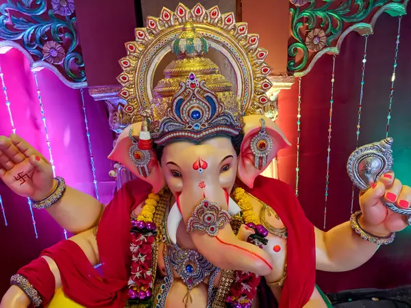 stock image photograph of Lord ganapati Idol, Happy Ganesh Chaturthi.