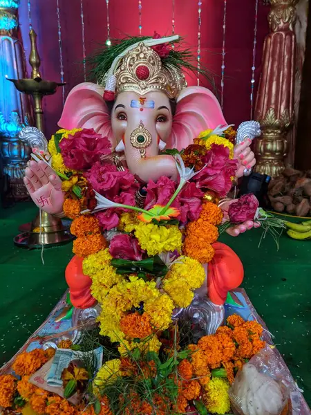 stock image photograph of Lord ganapati Idol, Happy Ganesh Chaturthi.