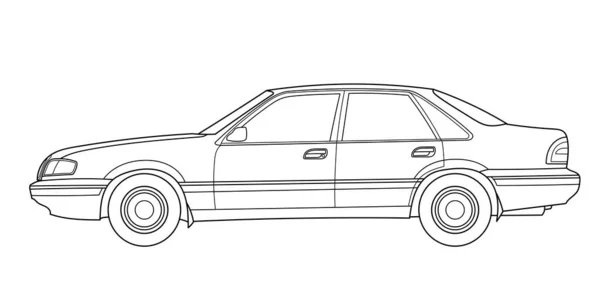 Carro Clássico Sedan Desenho Ilustração Doodle Vetorial — Vetor de Stock
