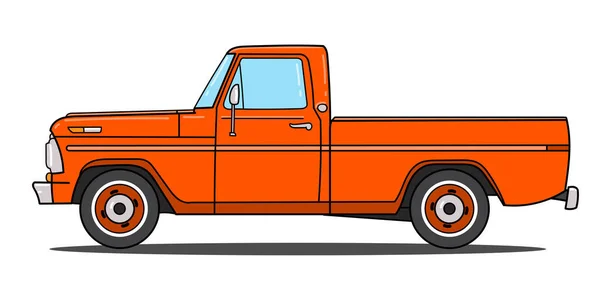 Een Pick Truck Overzicht Vector Doodle Illustratie — Stockvector
