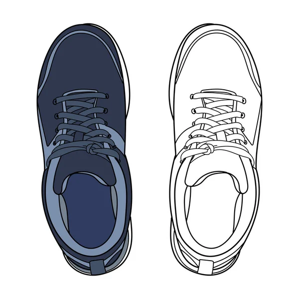 Класичний Малюнок Рук Ілюстрація Кросівками Спортивне Взуття Білому Тлі Мультфільм — стоковий вектор