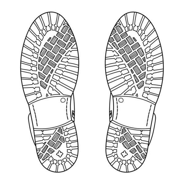 Suela Dibujada Mano Zapatos Botas Ilustración Vectorial Doodle Vista Inferior — Archivo Imágenes Vectoriales