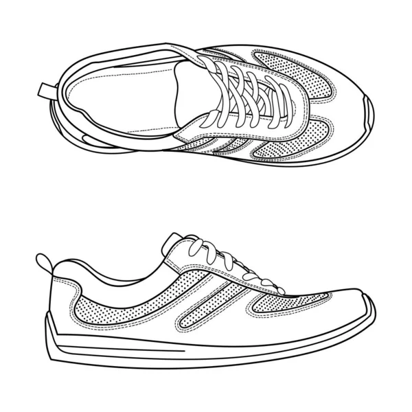 Κλασική Ζωγραφιά Sneakers Παπούτσια Γυμναστικής Λευκό Φόντο Εικονογράφηση Κινούμενων Σχεδίων — Διανυσματικό Αρχείο
