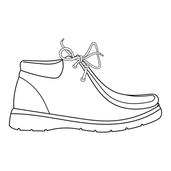 Hand Drawn Illustration Sneakers Autumn Boots Shoes Classic Vintage Style — 图库矢量图片