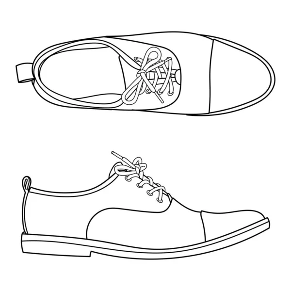 Vector Mão Desenho Ilustração Com Homens Moda Sapatos Oxford Vista — Vetor de Stock