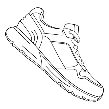 El yapımı spor ayakkabılar, spor ayakkabıları. Klasik vintage tarzı. Doodle vektör illüstrasyonu.