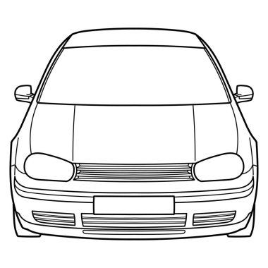 Classic luxury suv car. Crossover car side view shot. Outline doodle vector illustration. Design for print, coloring book