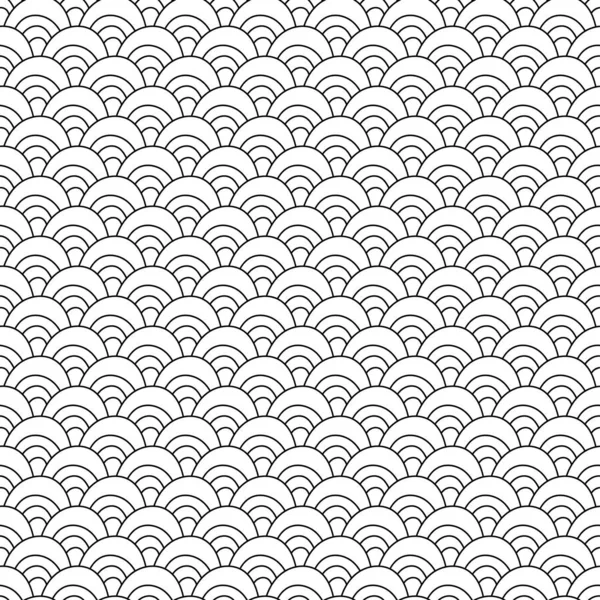 Semless pattern of doodle waves. Outline vector illustration