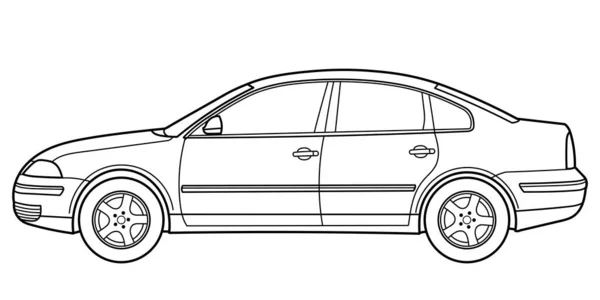 Classic Sedan Car Door Car White Background Side View Shot — Image vectorielle