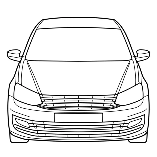 Контурный Рисунок Автомобиля Бокового Вида Классический Стиль Вектор — стоковый вектор