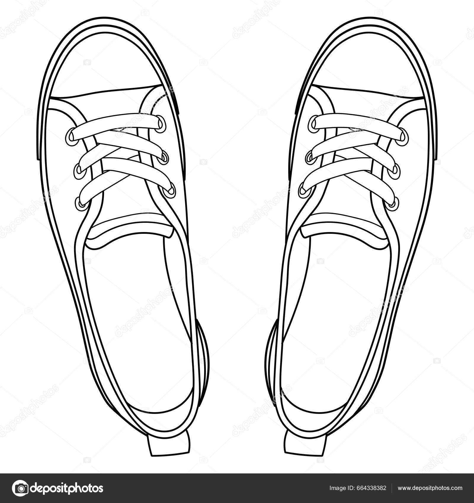 Zapatillas Deporte Dibujadas Mano Zapatos Gimnasio Vista Superior