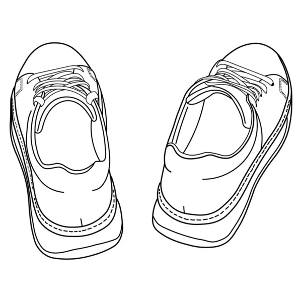 Χειροποίητα Αθλητικά Παπούτσια Παπούτσια Γυμναστικής Κορυφαία Θέα Εικόνα Διαφορετικές Προβολές — Διανυσματικό Αρχείο