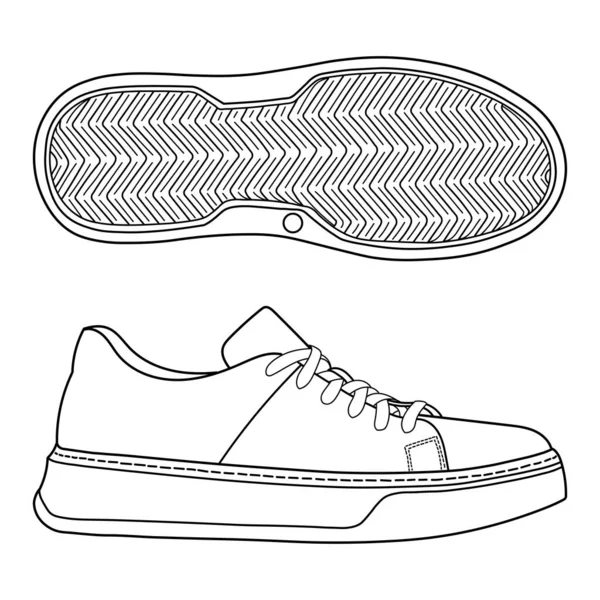 Кроссовки Спортивные Туфли Вид Сверху Изображение Разных Форматах Спереди Сзади — стоковый вектор