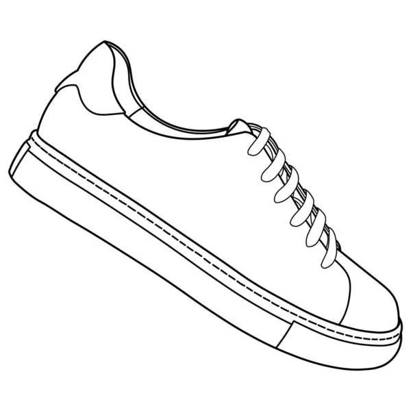 Zapatillas Deporte Dibujadas Mano Zapatos Gimnasio Vista Superior Imagen Diferentes — Vector de stock