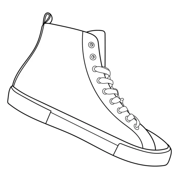 Çizimi Spor Ayakkabılar Spor Ayakkabıları Üst Manzara Görüntü Farklı Arka — Stok Vektör