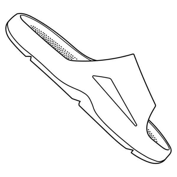 Slipper Sandaal Schoenen Voor Mannen Voor Bovenzijde Schets Vector Doodle — Stockvector