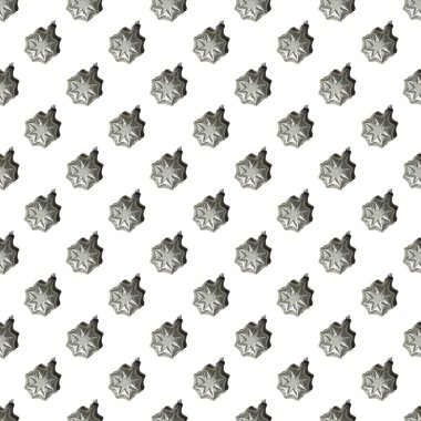  Noel süsleri, balolar. Noel şablonu izole edildi, beyaz arkaplandaki desen