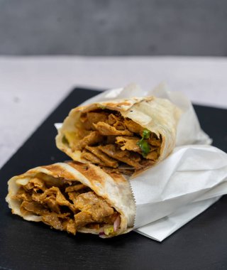 Kebap ile sar. Kapatın. Üst Manzara. Yüksek kalite fotoğraf