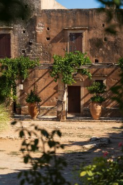 Yunanistan, Rethimno Girit 'teki Arkadi Manastırı. Yüksek kalite fotoğraf