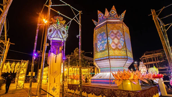 Chiang Mai Thailand November 2021 Lantern Festival Loi Krathong Tradition Stock Picture
