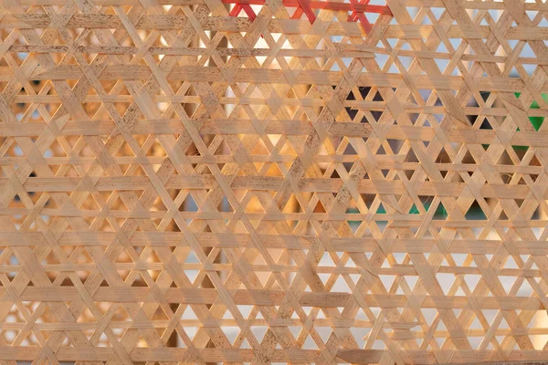 Fundo Modelado Bonito Causado Pela Tecelagem Bambu Padrão Padrão Desejado — Fotografia de Stock