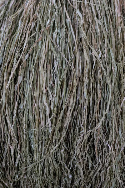 Włókna Konopi Przetwarzane Drzew Konopnych Uprawianych Wioskach Plemion Górskich Celu — Zdjęcie stockowe