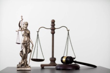 Tanrı 'nın heykeli Themis Adalet Anıtı hukuk firması içinde gerçeklerin doğruluğunu ve önyargısız yargılama gücünü göstermek için adaletin sembolü olarak kullanılır. Bayan Adalet yerini buldu..