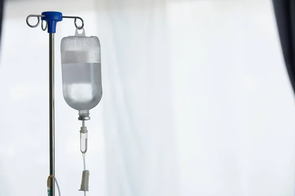 Iron Stand Hang Saline Bottle High Deliver Saline Catheter Intravenous — Stock Photo, Image