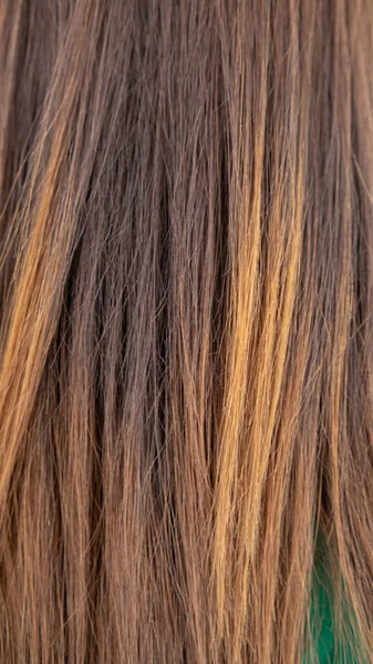 Kolorowe Tło Głowie Młodej Kobiety Zmianie Jej Włosów Świeży Kolor — Zdjęcie stockowe