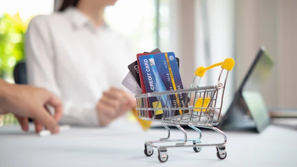 Credit card are popularly used today era because they are convenient for purchasing products from regular stores and online stores can purchase products through application by paying with credit card.