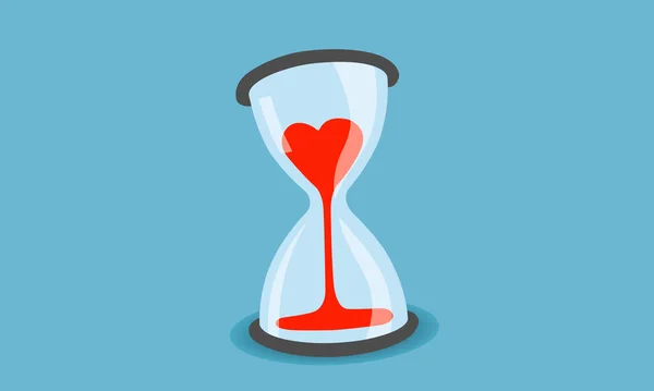 Kalp Şeklinde Kum Saati Çizim Ikonu Âşık Olmak Hayatımızın Uzunluğu — Stok Vektör