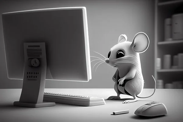 3d illustration of a Working Mouse Artwork, Concept Art