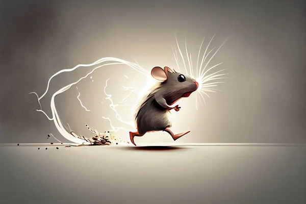 3d illustration of a Running Mouse Artwork, Concept Art