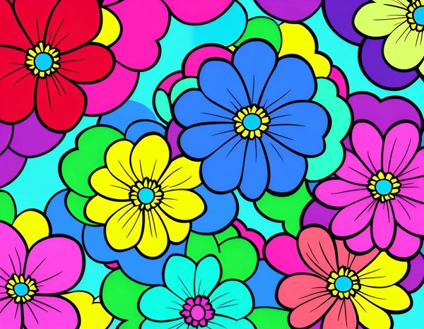 abstract floral pattern with flowers and leaves