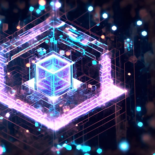 3d rendering of abstract technology background with digital hi tech network