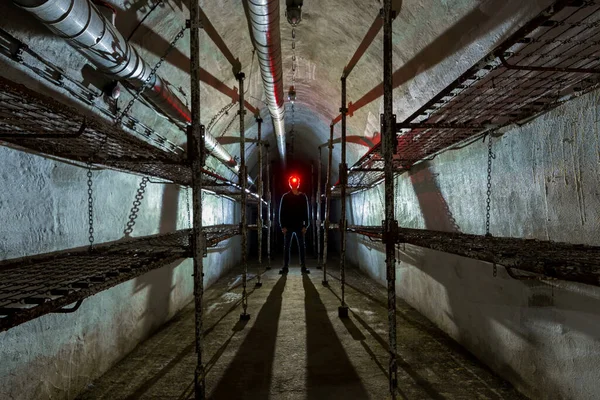 Světlo Opuštěných Tunelech Válečného Bunkru — Stock fotografie