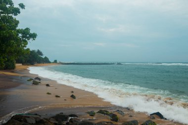 Sri Lanka adasındaki sahil ve okyanus