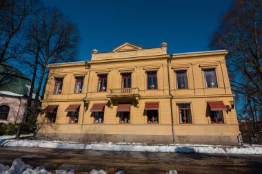 İsveç 'in Nykoping şehrinde, kışın
