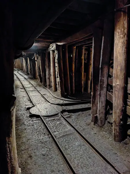 Merkür Madencilik Müzesi 'ndeki maden ocağı, Slovenya, Idrija