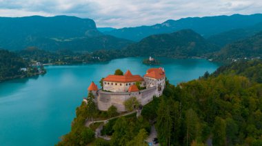 Bled Lake and Bled kalesi, Slovenya
