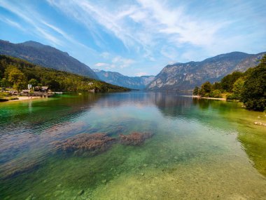 Slovenya 'daki Bohinj Gölü Panoraması