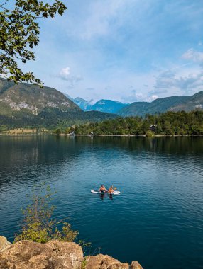 Slovenya 'daki Bohinj Gölü Panoraması