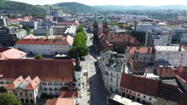 Slovenya 'nın Maribor kentinin insansız hava aracı görüntüsü