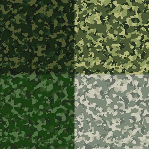 Patrón Sin Costuras Camuflaje Militar Verde Camuflaje Clásico Del Ejército — Vector de stock